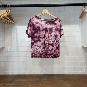 American Eagle Soft and Sexy Purple Tie Dye Cropped Shirt